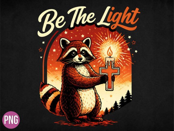 Be the Light Christian Raccoon PNG