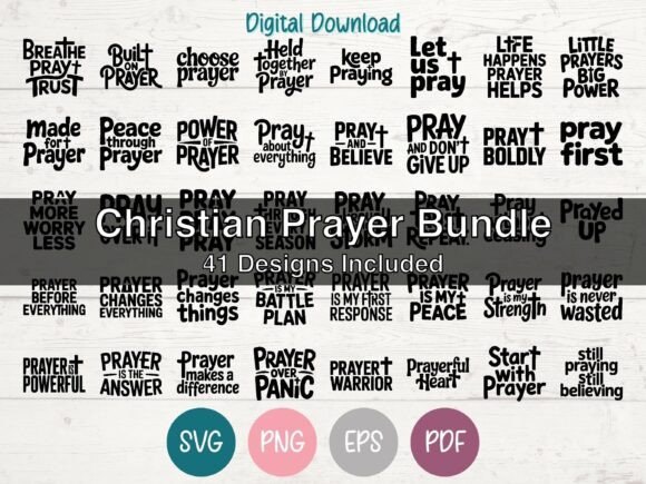 Christian Prayer SVG Bundle: T-Shirt Designs