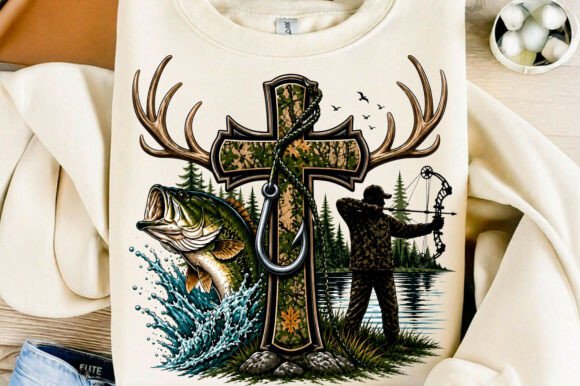 Cross Fishing PNG, Christian PNG T-Shirt Designs
