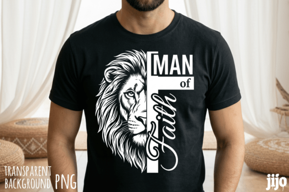 Faith Lion Christian Man PNG: T-Shirt Designs for Local Branding