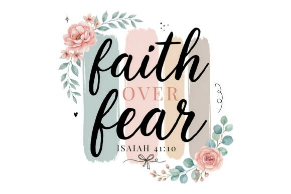 Faith over Fear Floral Christian SVG T-Shirt Designs