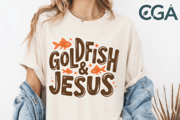 Goldfish and Jesus Christian Fish PNG for T-Shirt Designs