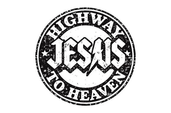 Highway Jesus to Heaven Grunge Badge SVG for T-Shirt Designs