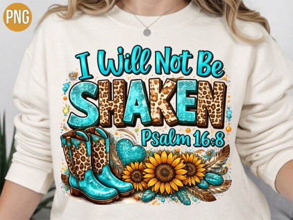 I Will Not Be Shaken Christian PNG T-Shirt Designs