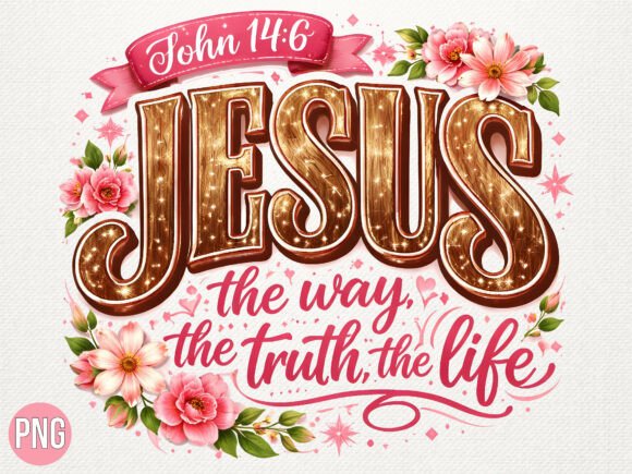 Jesus the Way Truth Life PNG Shirt: T-Shirt Designs