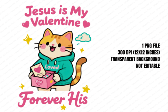 Jesus Valentine Cat PNG