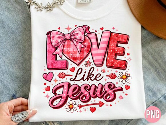 Love Like Jesus Valentines Heart PNG T-Shirt Designs