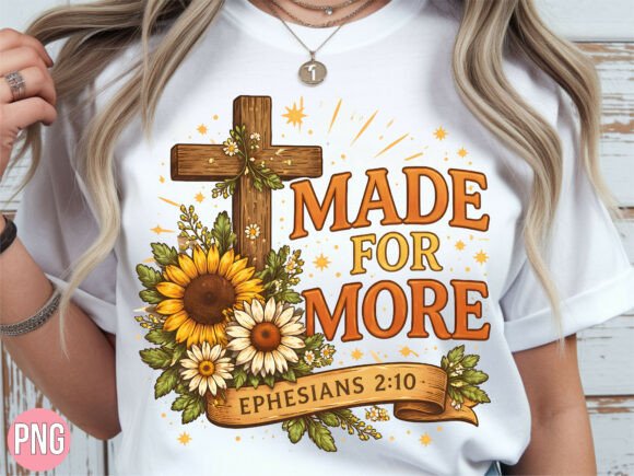 Made for More Christian Sunflower PNG: T-Shirt Designs with Brand Depth