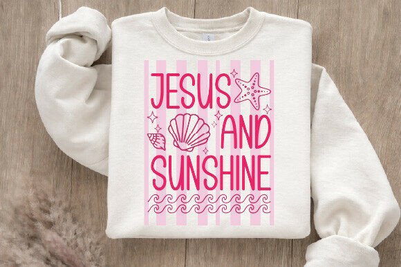 Retro Jesus and Sunshine T-Shirt Design
