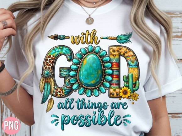 With God All Things Are Christian PNG — T-Shirt Designs